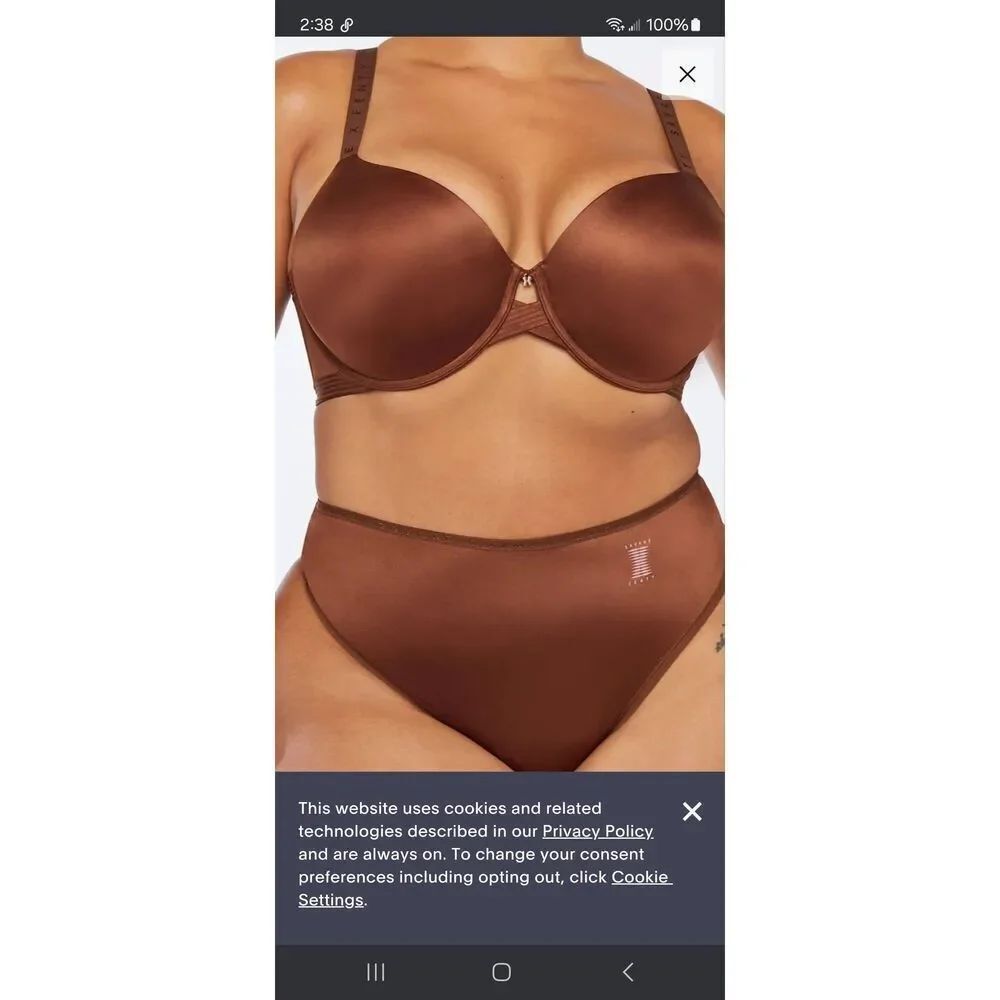 New 1X Savage X Fenty Core Microfiber High Waist Brown Sugar Thong Panties NWT